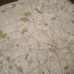 Geographia New Large Scale Plan Of Birmingham & Index To Streets. Map On Cloth