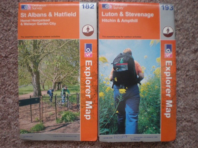 182 193 ST ALBANS LUTON STEVENAGE HATFIELD LOT EXPLORER ORDNANCE SURVEY MAPS OS