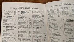 1920s Map, Routes for Motoring and Cycling. Antique.