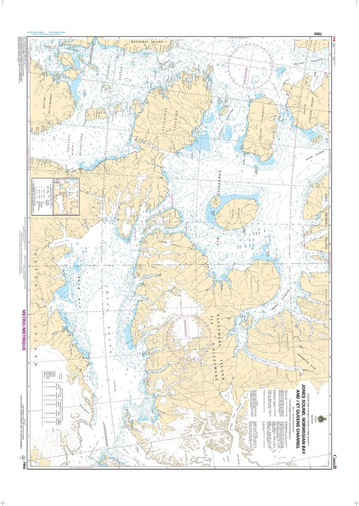 Jones Sound,Norwegian Bay and Queens Channel | CHS Chart 7950 (47 x 34)