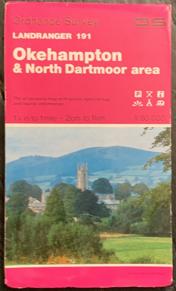 OS Ordnance Survey Landranger Map 1988 Sheet 191 – OKEHAMPTON AND NORTH DARTMOOR