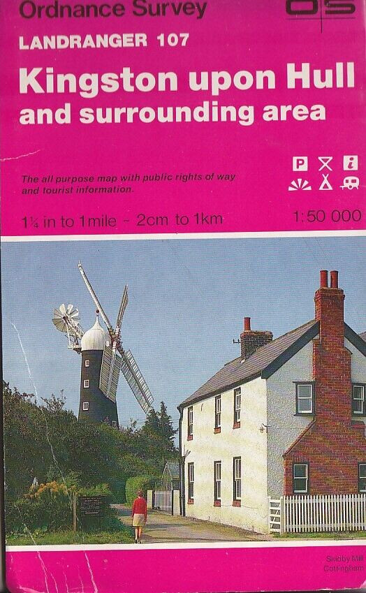Ordnance Survey Landranger Map 1:50,000 Sheet 107 Kingston upon Hull & area