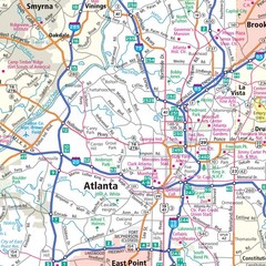 Rand McNally Easy to Fold: Georgia State Laminated Map 18″ x 17″, Multicolor