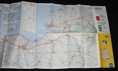 France – Michelin 1:200,000 Map – Cherbourg & Rouen – Sheet 54 – 1986