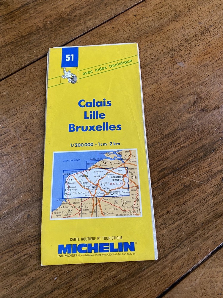 Michelin Road Map No.51 Calais Lille Bruxelles 1/200000
