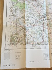 1960 Ordnance Survey One Inch Seventh Series Map 120 Burton Upon Trent inc Derby