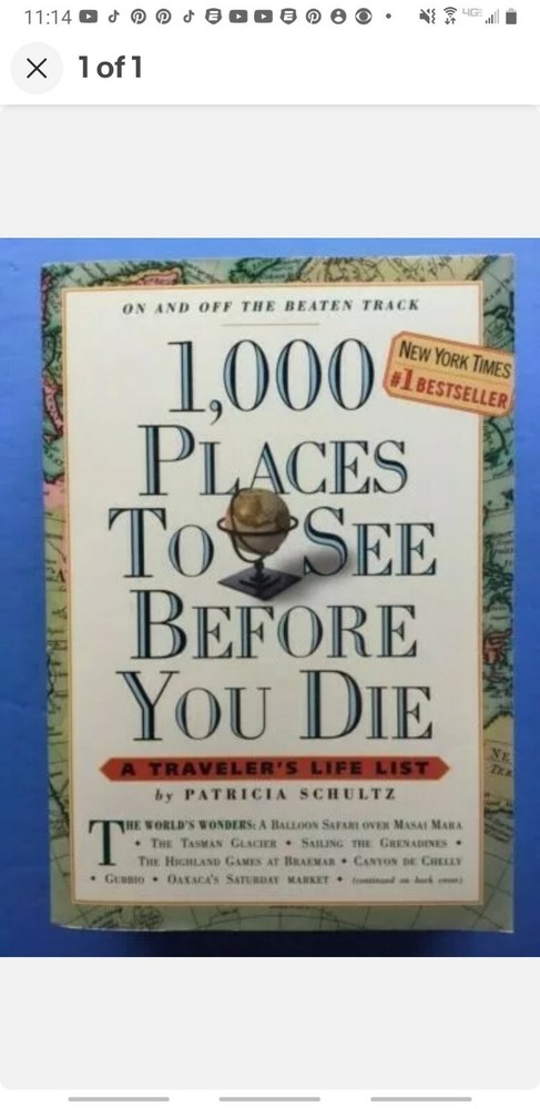 NY Times #1 Best Seller, 1,000 Places To See Before You Die By Patricia Schultz