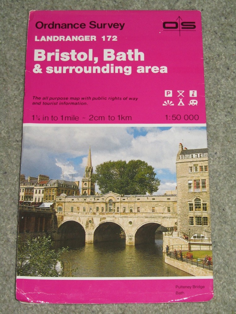 Ordnance Survey Landranger Map Sheet 172 Bristol, Bath & surrounding area – 1990