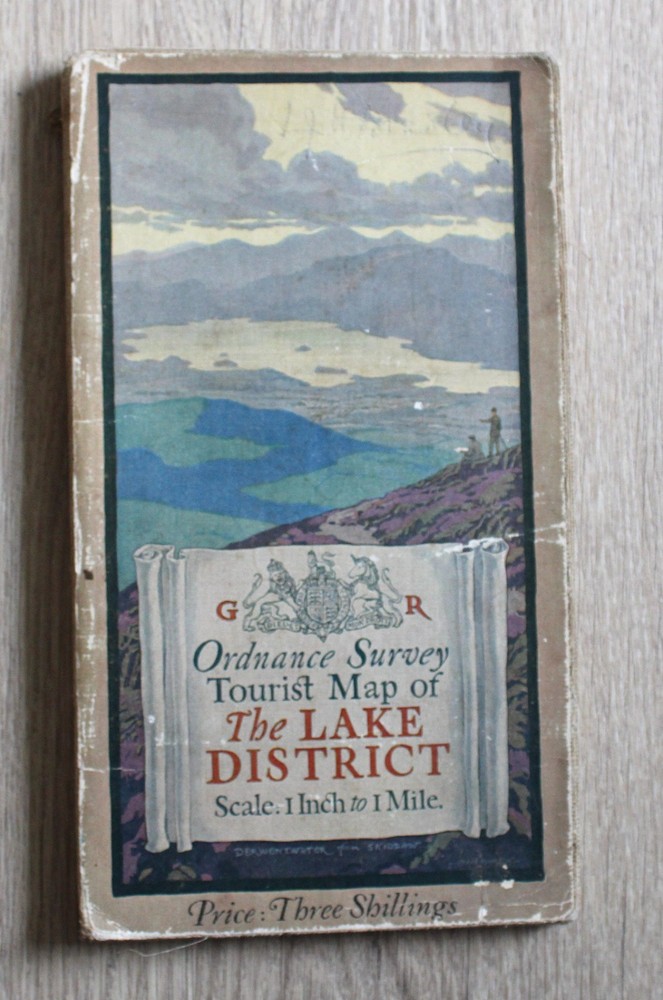 1924 Ordnance Survey Tourist Map LAKE DISTRICT 1 inch Lakes Lakeland Kendal