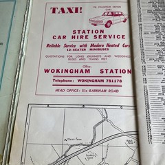 Vintage WOKINGHAM Barrett’s STREET MAP of c 1970