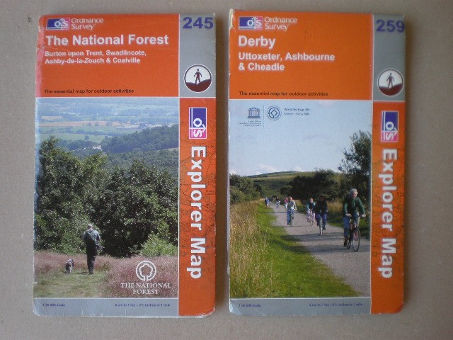 245 259 THE NATIONAL FOREST, DERBY, LOT EXPLORER ORDNANCE SURVEY MAPS OS
