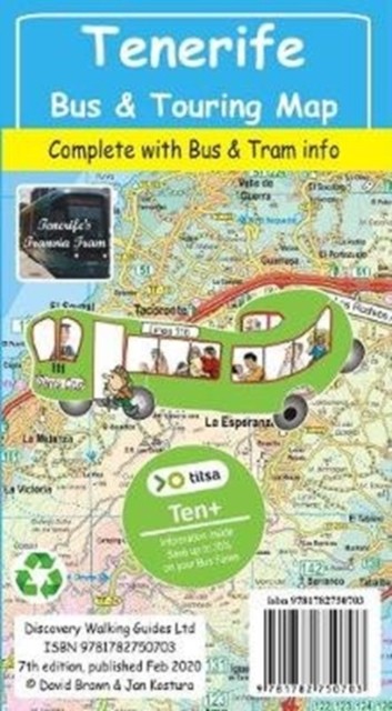 Tenerife Bus & Touring Map by Jan Kostura SHEET MAP 9781782750703