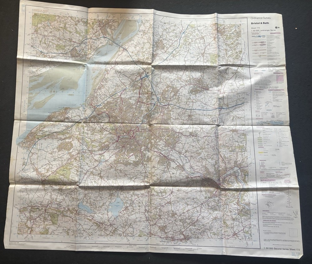 Ordnance Survey Landranger Map – Bristol & Bath – Sheet 172 – 1990