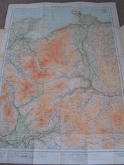 Ordnance Survey 1″ Tourist Map of Snowdon & district – 1930s on cloth