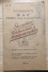 RARE Vintage Burrow’s RAC County Map & Gazetteer no 12 or 124 2nd ed. Shropshire