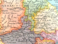 Antique Map. CHINA with Hong Kong inset. Bartholomew. c1909. VG.
