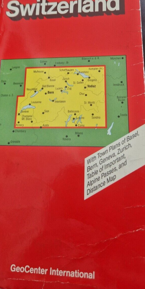 geocentre Euro Map – Switzerland Folded sheet map 1991 ebay uk