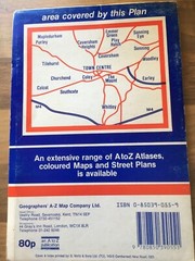 READING map folded approx 1980S-1990s A-Z