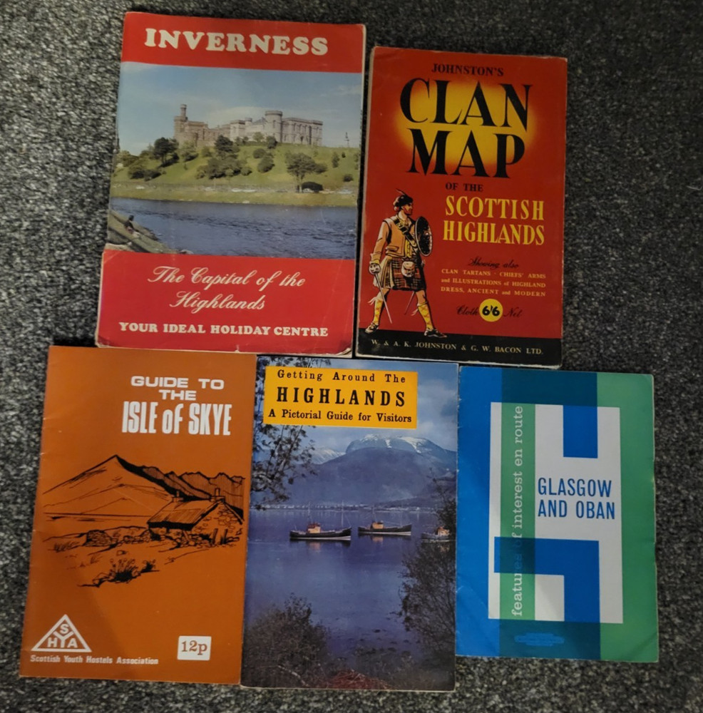 Johston’s Clan Map Scottish Highlands plus other booklets: Skye, Inverness etc