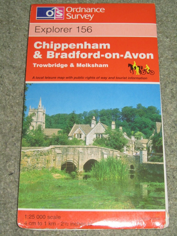 OS Ordnance Survey Explorer 1:25,000 sheet 156 Chippenham & Bradford/Avon – 1999