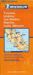 Toscana, Umbria, San Marino, Marche, Lazio, Abruzzo No.563 Michelin Regional Map
