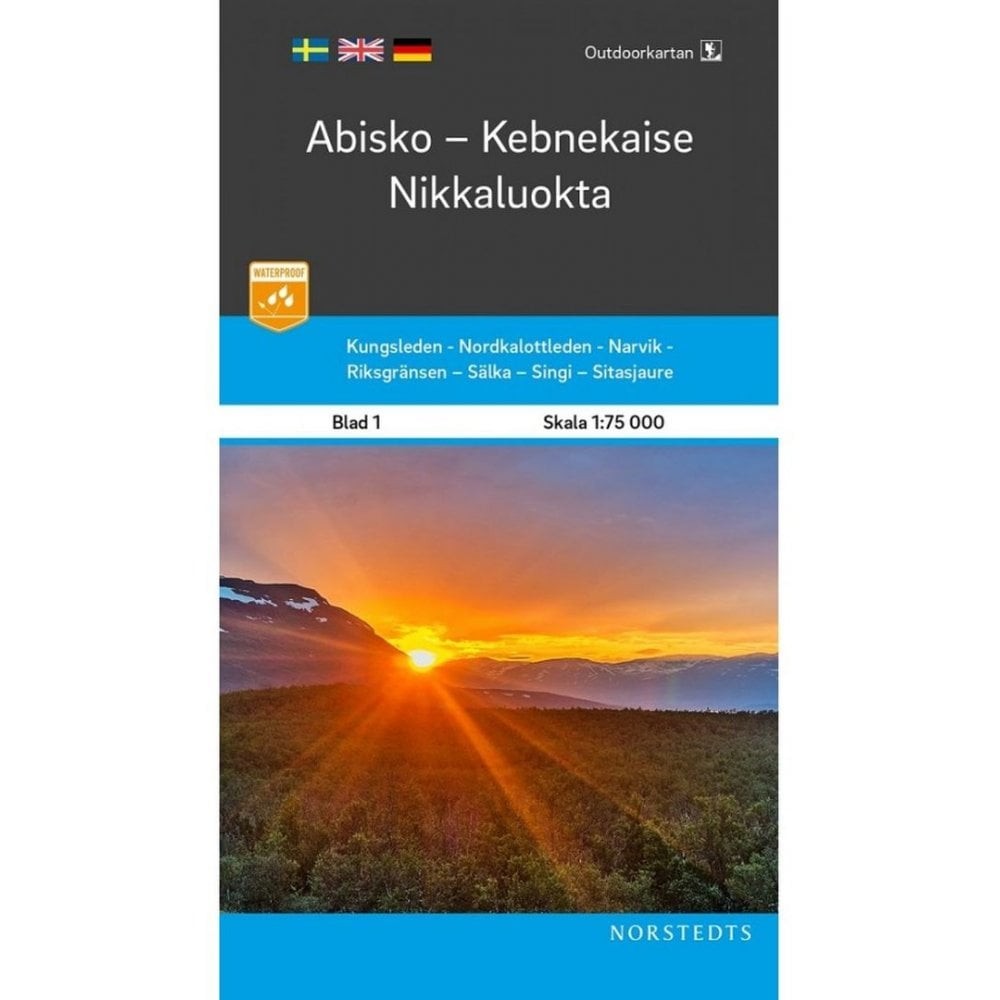 Sweden map 1: Abisko / Kebnekaise / Nikkaluokta Hiking, Kungsleden, skiing