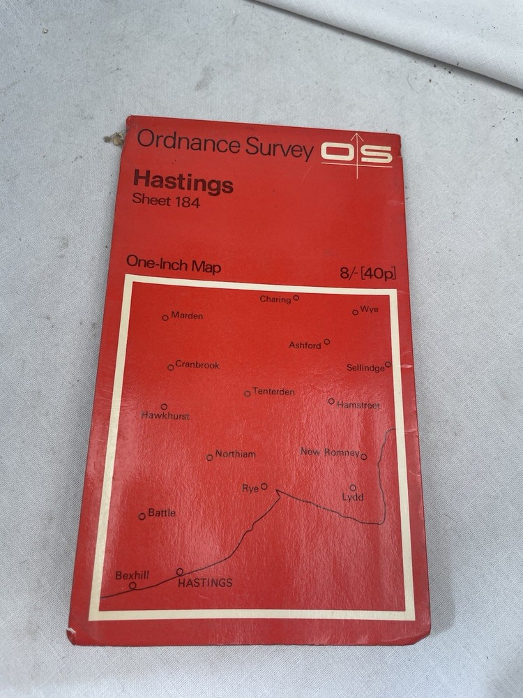 Vintage Ordnance Survey Map Of Great Britain Sheet 184 Hastings Paper