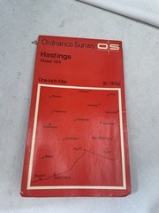 Vintage Ordnance Survey Map Of Great Britain Sheet 184 Hastings Paper