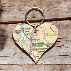 OS Map Wooden Heart Key-ring – Lake District National Park (General merchandise)