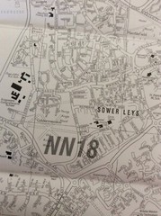OAKHAM CORBY UPPINGHAM fold out street map Black/White