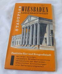 Vintage Map Wiesbaden, Landeshauptstadt Germany German Language City Capitol