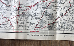 Bacon’s motoring & cycling road map, Reading, early 1900s vintage, imperfect