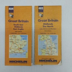 Bundle X10 Michelin Yellow & Orange Motoring/Road Maps, UK /Europe, in Wallet