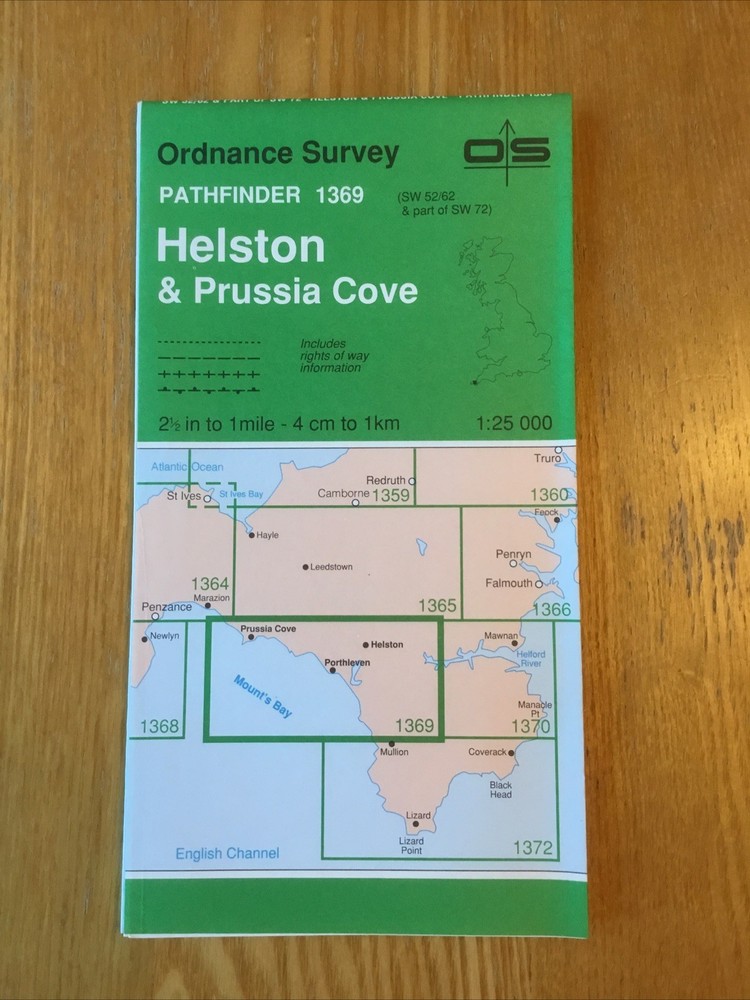 1993 Ordnance Survey Pathfinder Map 1369 SW 52/62 Helston And Prussia Cove