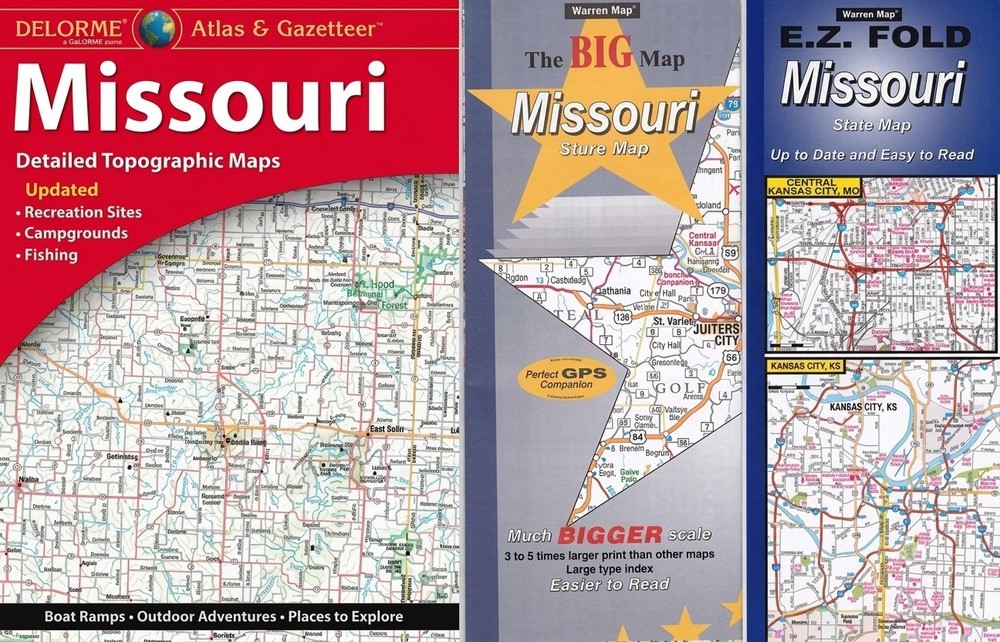 Delorme: Missouri Gazetteer with Missouri Big map & laminated map included
