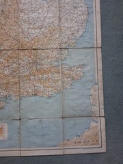 Vintage AA Automobile Association Touring Map England & Wales