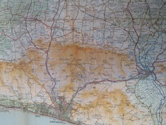 1922 Ordnance Survey Tourist cloth Map Brighton South Downs 1 in per mile