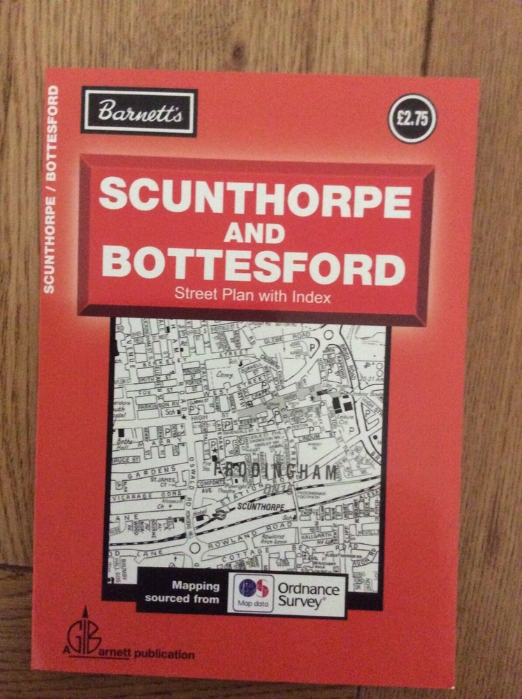 SCUNTHORPE Bottesford fold out street map black& white