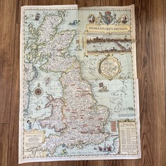 Vintage National Geographic Map Shakespeare’s Britain May 1964