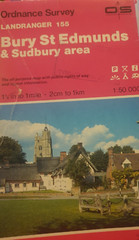 OS Landranger Map 155 Bury St Edmunds & Sudbury Area 1988 bay uk