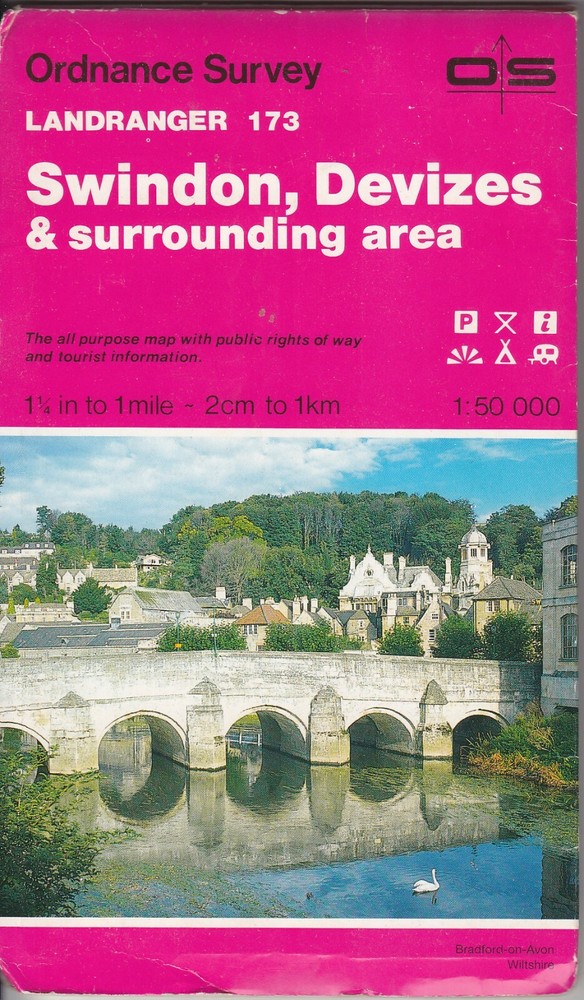 Ordnance Survey 1:50,000 Landranger Series Sheet 173 Swindon, Devizes & area