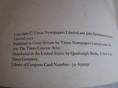 The New York Times Atlas of the World 1972 Hardcover Quadrangle (Great Britain)