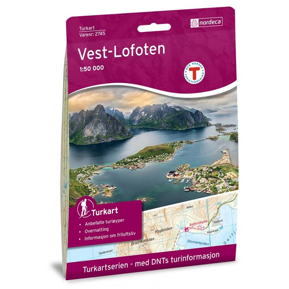 Vest-Lofoten Nordeca Turkart Tourist Hiking walking Map: 2745 Norway