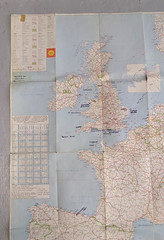 Vintage 1966 Shell Touring Road Map Europa Europe