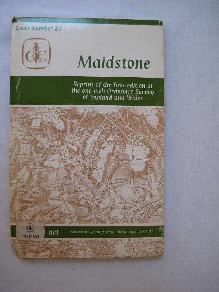 Reprint First Edition One Inch Ordnance Survey England Wales 80 Maidstone