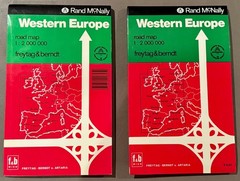 1990’s Vintage Rand McNally Western Europe Road Map Freytag and Berndt Wien
