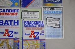 13 x Vintage Old Collectible UK Travel City Town Road Maps AZ – Job Lot / Bundle