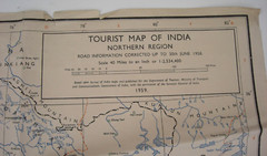 Original Vintage Sheet Tourist Map Of India Northern Region 1959