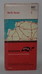Bartholomew Half-inch Contoured Cloth Map – North Devon, Sheet 3 – 1962
