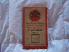 Vintage Ordnance Survey One Inch Paper Map of Aldershot, no 169, 1946